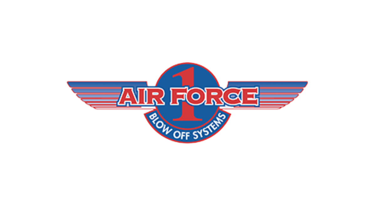 Air Force 1 Blow Off Systems logo with red, white, and blue color scheme and winged design.